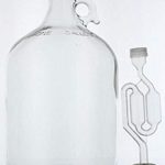 Home Brew Ohio 1 gal Glass Wine Fermenter, INCLUDES Rubber Stopper and Twin Bubble Airlock