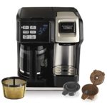 Hamilton Beach FlexBrew Coffee Maker, Single Serve & Full Pot, Compatible with K-Cup Pods or Grounds, Programmable, Includes Permanent Filter, Black (49950C), Silver