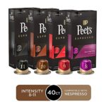 Peet’s Coffee Espresso Capsules Variety Pack, 40 Count Single Cup Coffee Pods, Compatible with Nespresso Original Brewers, Crema Scura, Nerissimo, Ricchezza, Ristretto