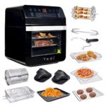 Yedi Total Package Air Fryer Oven XL, 12.7 Quart, Deluxe Accessory Kit, Recipes, Black