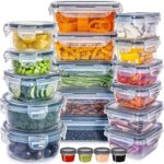 Food Storage Containers with Lids – Plastic Food Containers with Lids – Plastic Containers with Lids Storage (20 Pack) – Plastic Storage Containers with Lids Food Container Set BPA-Free Containers