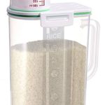 Rice Container Airtight BPA Free 5lb Capacity Cereal Storage Container with Measuring Cup for Kitchen Storage Organization(Green)