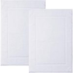 Alibi Towel Bath Mats | 2 Pack | Hotel & Spa Shower Step Out Floor Towels [NOT a Bathroom Rug] – White 20 X 30