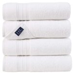 Hammam Linen Milas Collections Ultra Soft Turkish Bath Towels – (27 x 54 inches) – 4 Pieces Towel Set – 100% Cotton Towels White
