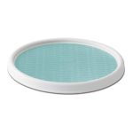 Copco 5234754 Non-Skid Pantry Cabinet Lazy Susan Turntable, 12-Inch, White/Aqua