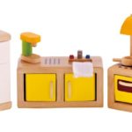 Hape Wooden Doll House Furniture Kitchen Set with Accessories