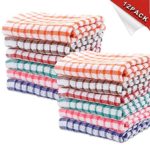 YNERHAI Kitchen Dish Towels, 100% Cottton Kitchen Towels, Dish Towels 11 Inch x 16 Inch (for Kitchen Décor, Multi Color) (11×16 Inches, Multi Color 12pcs)