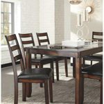 Signature Design by Ashley Coviar Dining Room Table and Chairs with Bench (Set of 6)