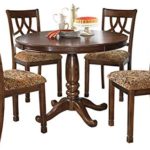 Ashley Furniture Signature Design – Leahlyn Dining Upholstered Side Chair – Pierced Splat Back – Set of 2 – Medium Brown