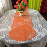 discountstore145 Thanksgiving Table Runner,Thanksgiving Style Maple Leaf Lace Tablecloth Dining Table Runner Cover Decor Table Ornament for Holiday Congratulations Festival Supplies