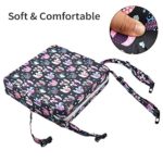 Toddler Booster Seat Dining, PU Washable 2 Straps Safety Buckle Kids Booster Seat for Dining Table, Portable Travel Increasing Cushion (Pink-Elephant)