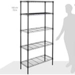 AmazonBasics 4-Shelf Adjustable, Heavy Duty Storage Shelving Unit (350 lbs loading capacity per shelf), Steel Organizer Wire Rack, Black (36L x 14W x 54H)