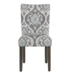 HomePop Parsons Classic Upholstered Accent Dining Chair, Set of 2, Suri Blue