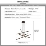 Adjustable Linear Hanging Pendant Light Ceiling lamp 6 Light LED Matt Black Fixture Contemporary Chandeliers Over Table lamp for Dining Room Kitchen Island Restaurant Living Room Foyer Hallway Bar