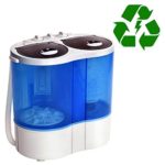 Giantex 16lbs Portable Mini Washing Machine Gravity Drain Compact Twin Tub Washer Spinner, Ideal for Dorms, Apartments, RVs, Camping