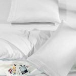 SONORO KATE Bed Sheet Set Super Soft Microfiber 1800 Thread Count Luxury Egyptian Sheets Fit 18 – 24 Inch Deep Pocket Mattress Wrinkle and Hypoallergenic-6 Piece (White, Queen)