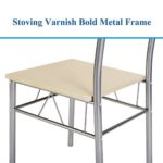 VECELO Dining Table with 4 Chairs [4 Placemats Included-] Silver