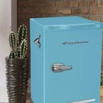 Frigidaire EFR376-BLUE 3.2 Cu Ft Blue Retro Bar Fridge with Side Bottle Opener