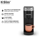 Keurig K-Slim Coffee Maker, Single Serve K-Cup Pod Coffee Brewer, 8 to 12oz. Brew Sizes, Black