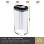 Chef’s Path Airtight Extra Large Food Storage Container – 4 PC Set/All Same Size – Kitchen & Pantry Organization – Ideal for Cereal, Spaghetti, Noodles, Pasta & Flour – Plastic Canisters with Lids