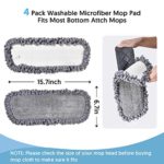TINA&TONY Microfiber Spray Mop Replacement Heads 15.7″, Washable Floor Cleaning Pads for Wet/Dust Mops Heads Refills Pads Compatible with Bona Floor Care System for Kitchen Home Floor Cleaning,4 Pack