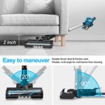 Cordless Vacuum Cleaner, 23Kpa 250W Brushless Motor Stick Vacume, Up to 45 Mins Max Runtime 2500mAh Rechargeable Battery, 5-in-1 Lightweight Handheld for Carpet Hard Floor Car Pet Hair, Blue-INSE S6