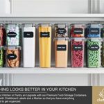 Chef’s Path Airtight Food Storage Container Set – 24 PC – Kitchen & Pantry Organization – BPA-Free – Plastic Canisters with Durable Lids Ideal for Cereal, Flour & Sugar – Labels, Marker & Spoon Set