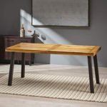 Christopher Knight Home Della Acacia Wood Dining Table, Natural Stained With Rustic Metal