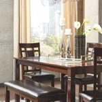 Signature Design by Ashley Bennox Dining Room Table and Chairs with Bench (Set of 6)