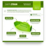 Kitchen Gizmo Snap N Strain Strainer, Clip On Silicone Colander, Fits all Pots and Bowls – Lime Green