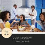 hOmeLabs 30 inch Wall Mount Range Hood Exhaust Fan for Kitchen – Stainless Steel with 3 Suction Speeds, LED Lights and Push Button Controls – Clears Area up to 220 CFM