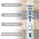 ORFELD Cordless Vacuum Stick Handheld Vacuum Cleaner 4 in 1 with Powerful Suction Unique-Design Storage Base 1.4L Big Dustbin for Hard Floor Carpet Car Pet Hair White/Blue