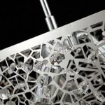 Saint Mossi Modern K9 Crystal Oval Chandelier Lighting Flush Mount LED Ceiling Light Fixture Pendant Lamp for Dining Room Bathroom Bedroom Livingroom 6 E12 Bulbs Required H10in x W7in x L24in