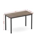 WeeHom 55 Inch Dining Table for 4 People Multifunctional Home Office Desk for Dining Room or Living Room Black Oak