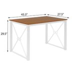 Yvonne Tsai 3 Piece Dining Table Set Breakfast Nook Dining Table with Two Benches,Kitchen Table and Chairs for 4 People,Modern Kitchen Table Set with Metal Frame and MDF Board,Fast Assembly,White