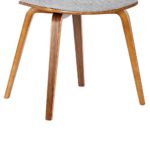 Armen Living Jaguar Dining Chair in Grey Fabric and Walnut Wood Finish