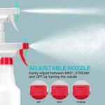 Veco Spray Bottle (5 Pack,16 Oz) – Adjustable Nozzle(Mist & Stream Mode), HDPE Plastic Spray Bottles for Cleaning Solution Planting, Household/Commercial/Industrial Use, No Leak and Clog