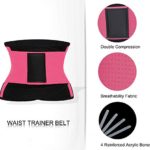 QEESMEI Waist Trainer Belt – Waist Cincher Trimmer – Slimming Body Shaper Belt – Sport Girdle Belt (Pink,Small)