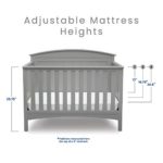Delta Children Archer Solid Panel 4-in-1 Convertible Baby Crib, Grey