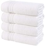 Hammam Linen 100% Cotton 27×54 4 Piece Set Bath Towels White Super Soft, Fluffy, and Absorbent, Premium Quality Perfect for Daily Use 100% Cotton Towels
