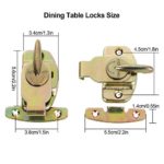 12Pieces Dining Table Locks, HNBun Metal Dining Training Table Buckles Connectors, Heavy Duty Table Leaf Hardware Accessories for Table, Wooden Case, Cabinets, Drawers, Cupboards, Brass Plated