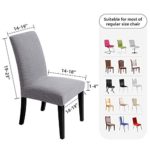 Chair Covers for Dining Room – Stretch Chair Slipcovers for Decorative Seat Protector Armless Removable Washable Elastic Dinner Universal Spandex Solid Chair Slip Covers Set (Grey, 6)
