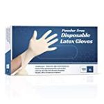 New Disposable Latex Gloves, Powder Free (100 Gloves Per Box) (X-Large)