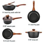 KYTD Pans and pots set, Nonstick Cookware Set Aluminum Induction Ceramic Cookware Set Dishwasher Safe