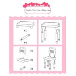 Kids Table and 2 Chairs Set Children Kids Activity Table for Kids Art Table Set – Strong Bearing Capacity, Lightweight, Kiddie-Sized Plastic Furniture – Square 20x20x17” Light Blue & Green