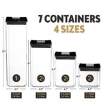 7 Pc Airtight Food Storage Container Set – Kitchen & Pantry Organization Containers – Labels & Chalk Marker – BPA Free Clear Plastic Kitchen and Pantry Organization Containers