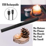 Candle Lighter, Electric Arc Long Lighter USB Rechargeable Lighter Flameless Lighter for Candle BBQ Grill Fireworks Cooking (Black)