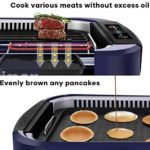 Indoor Grill Electric Grill Griddle CUSIMAX Smokeless Grill, Portable Korean BBQ Grill with Turbo Smoke Extractor Technology, Non-stick Removable Plates, Dishwasher-Safe, Tempered Glass Lid,1500W