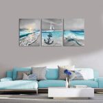 Canvas Wall Art for Home Decoration 3 Piece Modern Painting on Canvas Prints Beach Pictures Gallery Wrapped Artwork for Office Living Room Bedroom Bathroom Wall Decor