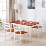 Mecor 5 Piece Wood Dining Table Set, Kitchen Table w/ 4 Chairs for Home Kitchen Breakfast Furniture